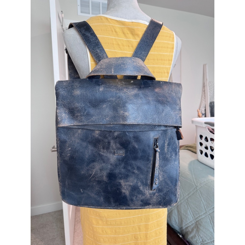 Bed Stu free people Howie Backpack Cobalt Lux blue navy Distressed Leather Bag